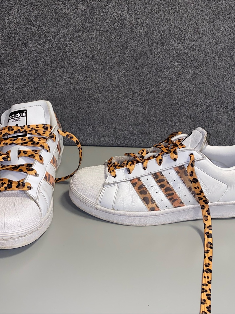 Adidas Superstar W White Leopard Print Sneakers Size 7.5